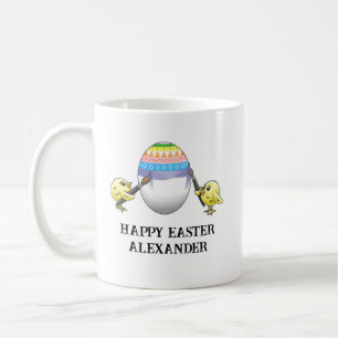 Påskägget är målat av hönsen kaffemugg