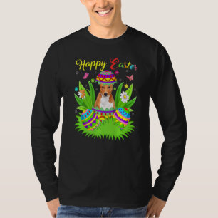 Påskägget Basenji Hund Blommigt Funny Basenji East T Shirt