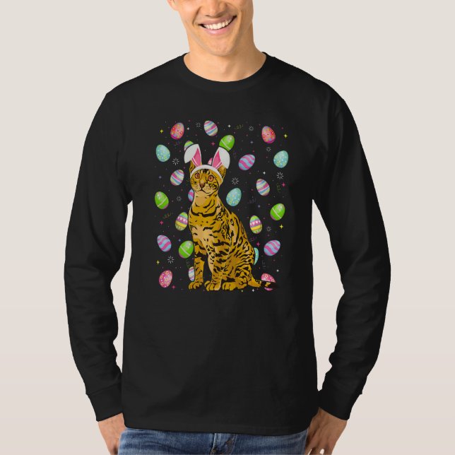 Påskägget Bengal Cat Funny Bengal Cat Påsk Sol T Shirt (Framsida)