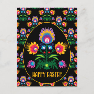 🐤 Påskägget 🌹 BeVacker Folklore Pysanka Vykort