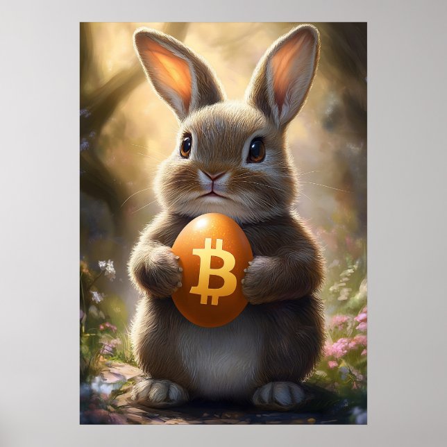 Påskägget Bitcoin Rabbit Hål Poster (Framsidan)