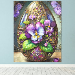 Påskägget Blodda Fågelfots bryter mot vilda blommo Canvastryck