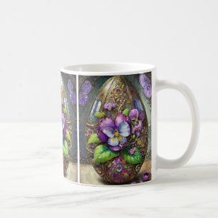 Påskägget Blodda Fågelfots bryter mot vilda blommo Kaffemugg