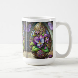 Påskägget Blodda Fågelfots bryter mot vilda blommo Kaffemugg