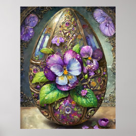 Påskägget Blodda Fågelfots bryter mot vilda blommo Poster