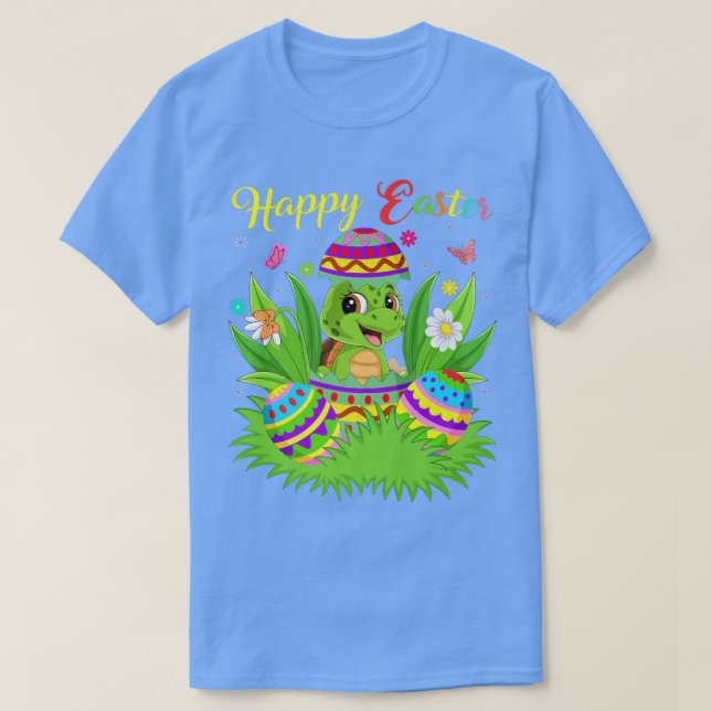 Påskägget Blommigten  vid havssköldpadda Älskare v T Shirt (Design framsida)