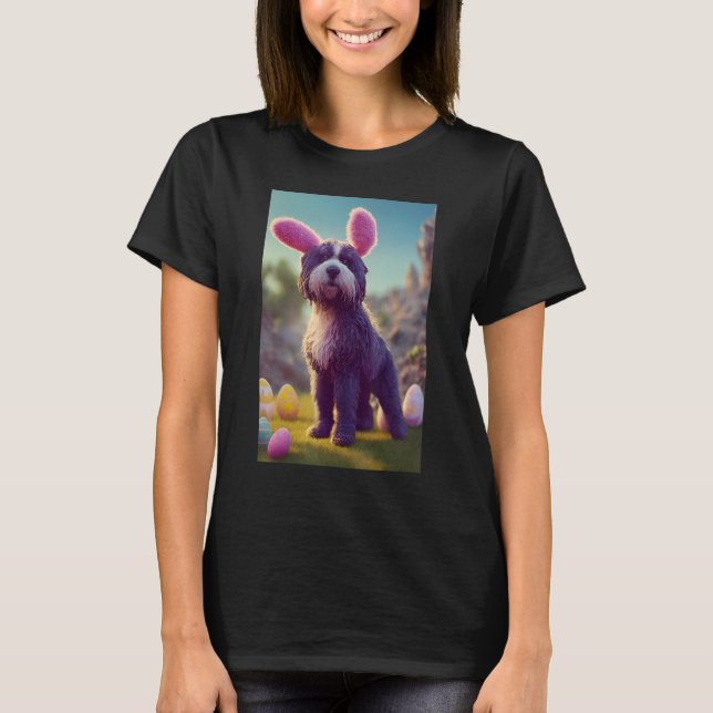 Påskägget Bunny Öron i det portugisiska Vatten Hun T Shirt (Framsida)