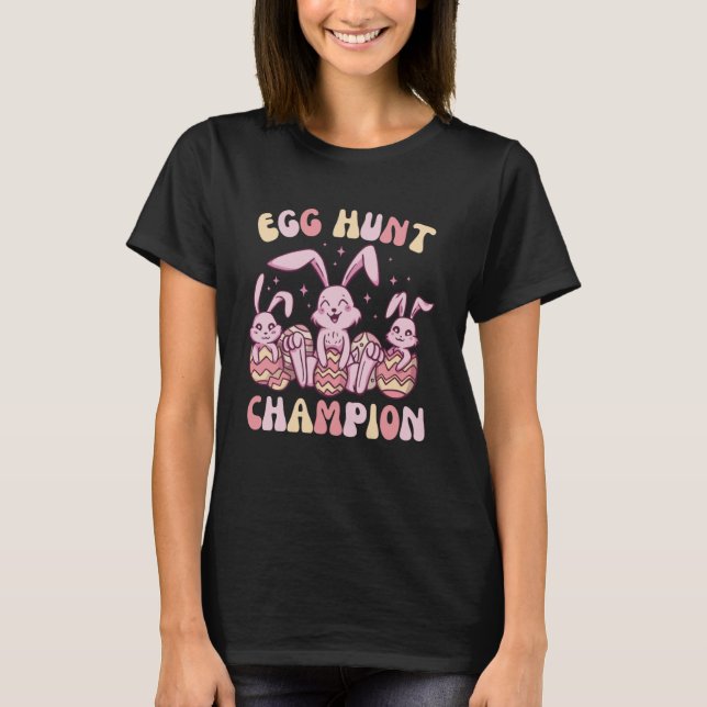 Påskägget Egg Hunt Champion Cute för Boys Girls T Shirt (Framsida)