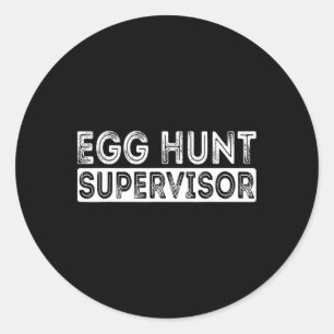 Påskägget Egg Hunt Supervisor som jagar Party för  Runt Klistermärke