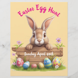 Påskägget för tyst Påskhare Hunt redigerbart Reklamblad