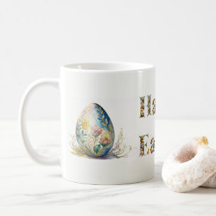 Påskägget glad påsk dekorativ text kaffemugg