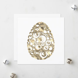Påskägget Glad påsk Elegant Guld Titta i Julkort