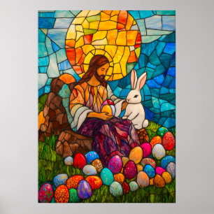 Påskägget Glass Jesus Poster