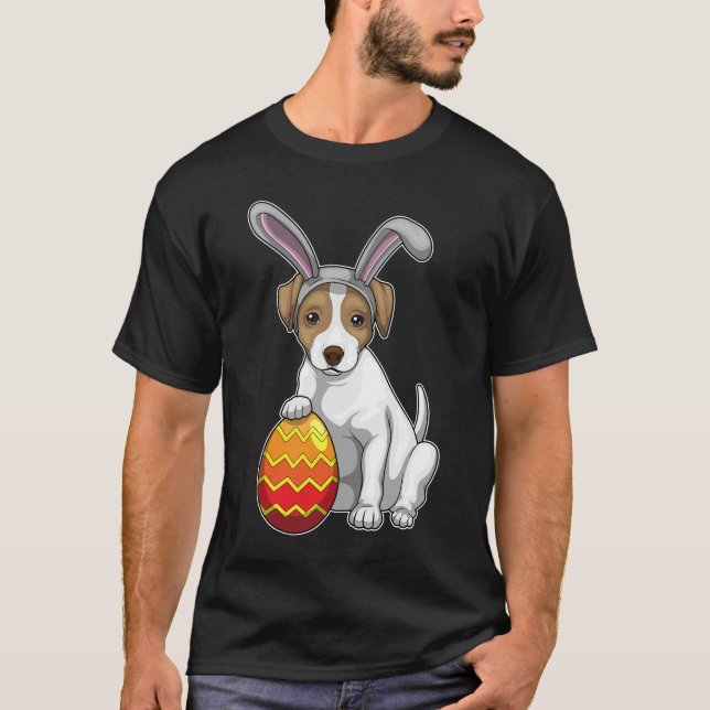 Påskägget Hund Rabbit Påsk T Shirt (Framsida)