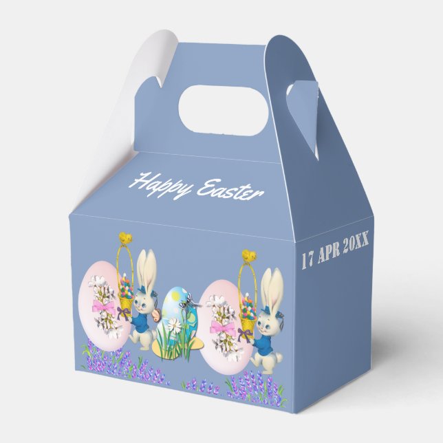 Påskägget Hunt Bunny Chick Vattenfärgens Blommigt  Presentaskar (Framsidan Sidan)