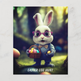 Påskägget Hunt i Cute Dsed Bunny & Basket Flygblad
