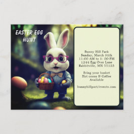 Påskägget Hunt i Cute Dsed Bunny & Basket Vykort