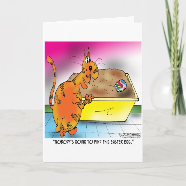 Påskägget Katt Gömmer Helgkort (Framsida)