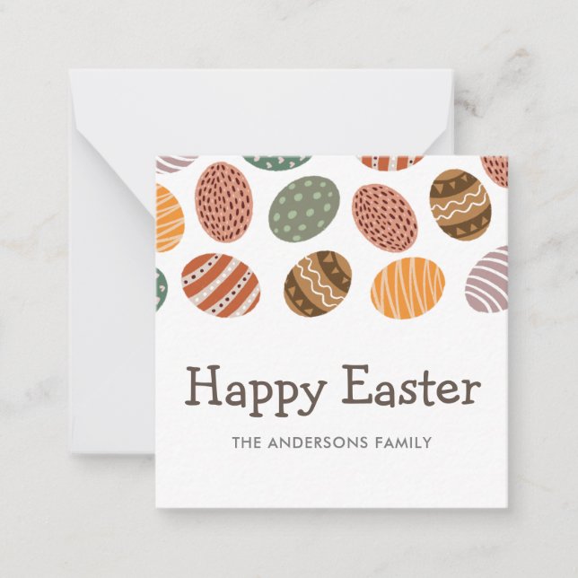 Påskägget Modern Colorful Fiesta Anteckningskort (Framsida)