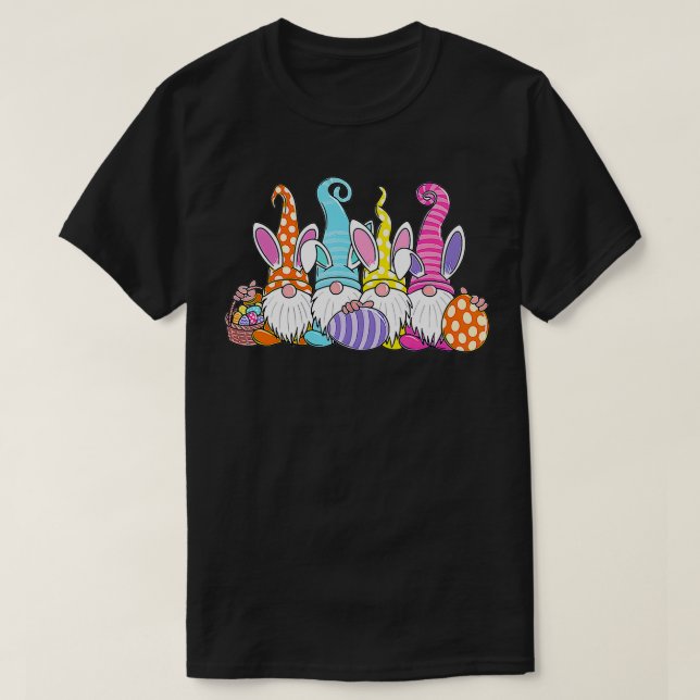 Påskägget påsk Gnomes Jakt Basket Bunny Öster T Shirt (Design framsida)
