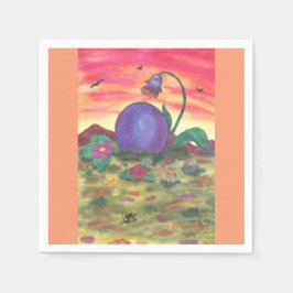 Påskägget Soluppgång för  Vattenfärgsbild Pappersservett