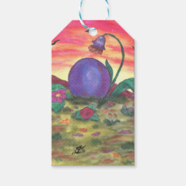 Påskägget Soluppgång för  Vattenfärgsbild Presentetikett