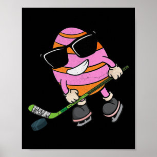 Påskägget spelar Ice Hockey Sport Älskare Bo Poster