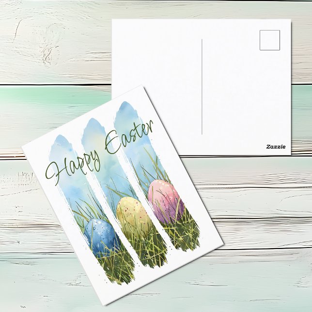 Påskägget Vattenfärg, pensel Helg Vykort (Easter Postcard)