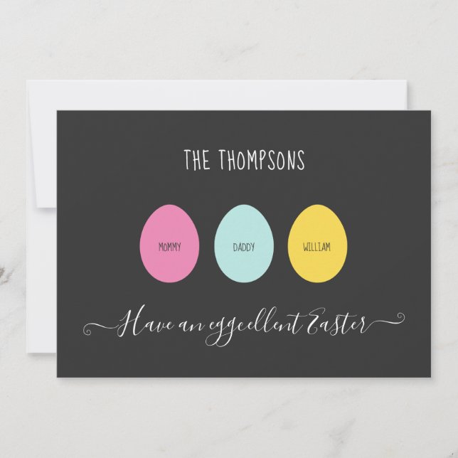 Påskäggets familj av tre fantastiska julkort (Framsida)