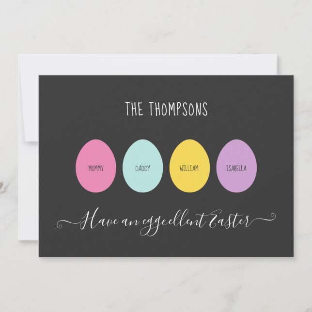 Påskäggets familj med fyra överlägsna julkort (Framsida)