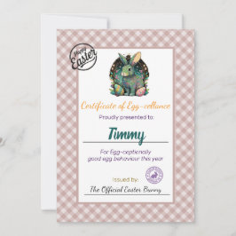 Påskäggets källcertifikat för Personlig av barn Inbjudningar