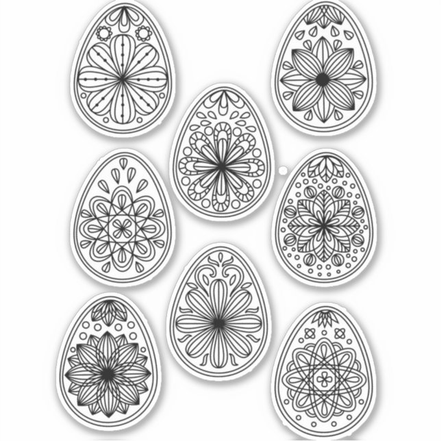 Påskäggets linjekonst klistermärken (Framsida)