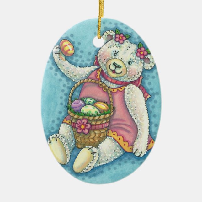 PÅSKÄGGETS NALLE ORNAMENT Oval (Framsidan)