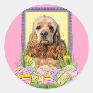 Påskäggkakor - cockerspanielSpaniel Runt Klistermärke