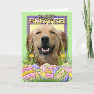 Påskäggkakor - guld- Retriever Helgkort