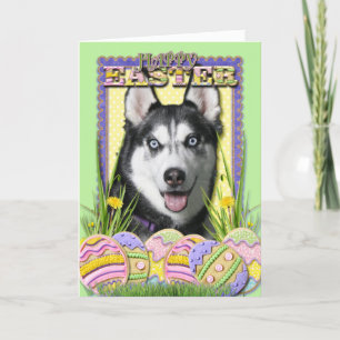 Påskäggkakor - siberian husky helgkort