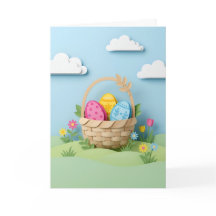 Påskäggs korg Papperskonst blommor