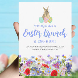 Påskäggsjakt Bruch Boho Vildblomma Kanin Inbjudningar