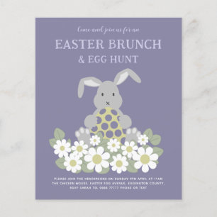 Påskäggsjakt Brunch Söt Kanin Blommig Budget Flygblad