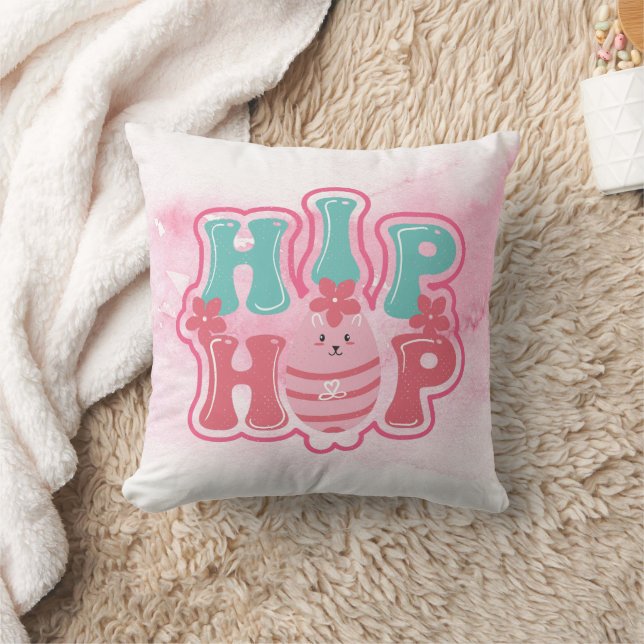 Påskäggsjakt Hip Hop Glad Påsk Akvarell Kudde (Filt)