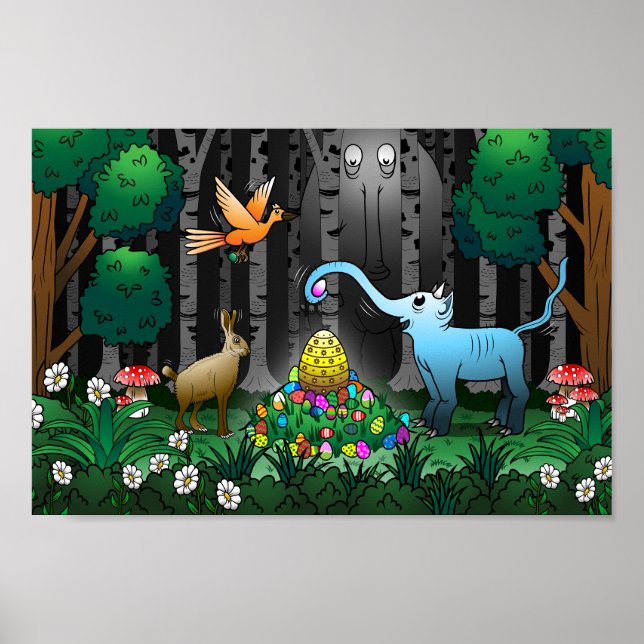 Påskäggsjakt i skogen poster (Framsidan)