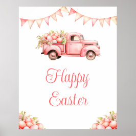Påskäggsjakt med rosa lastbil poster
