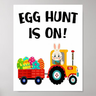 Påskäggsjakt på traktor Påskägg Söta Pojkar Barn Poster