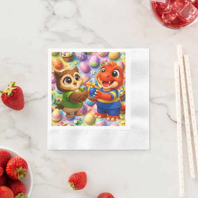 Påskäggsmönster barn kalas servetter (Insitu)