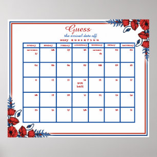 Påskaljungsfest gissa datum kalender med vallmo bl poster