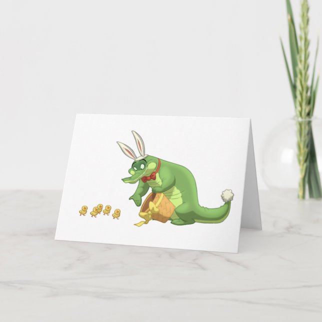 Påskalligatorkort (tom insida) helgkort (Framsida)