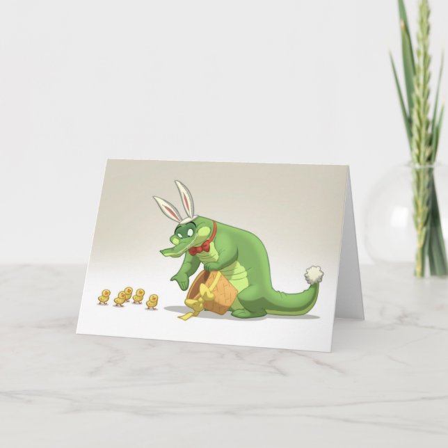 Påskalligatorkort (tom insida) helgkort (Framsida)