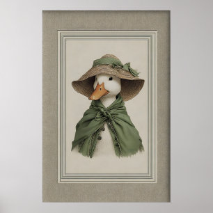Påskand Portrait Konsttryck, Vår Sagegrön Poster