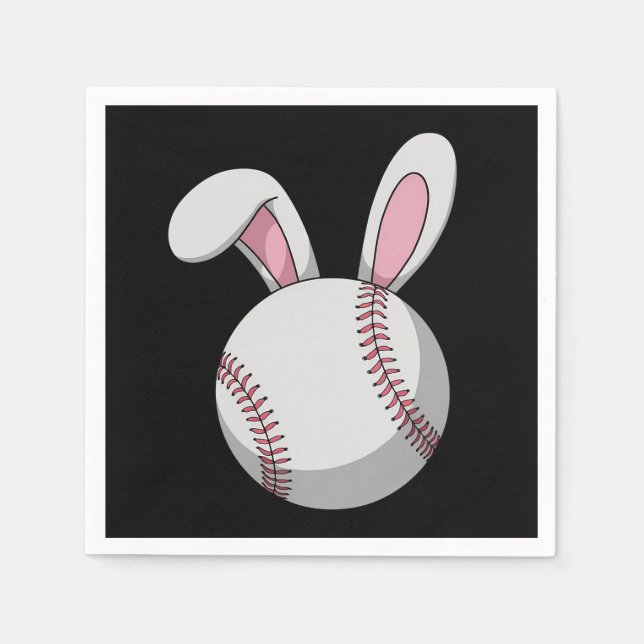 Påskbaseboll Bunny Cute Kaninöron Pappersservett (Framsidan)