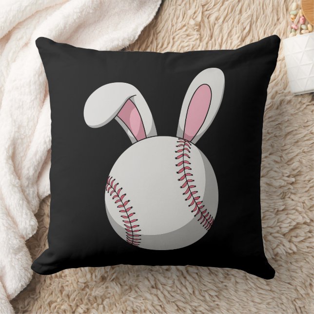 Påskbaseboll Bunny Söta kaninöron Kudde (Filt)